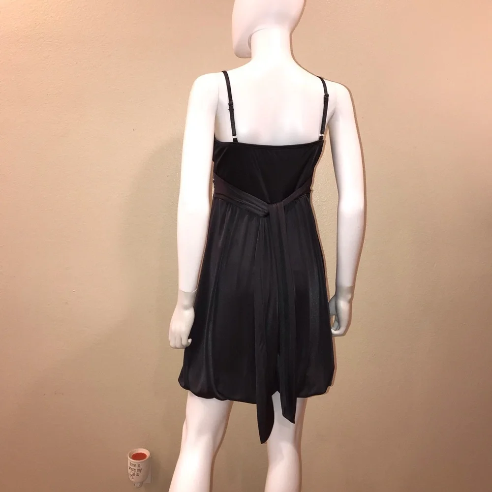 BCX Formal Mini Dress Size M Dark Grey Sleeveless Balloon Hemline - Picture 4 of 14